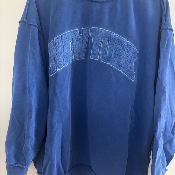 Blue New York Stitched Sweater - Picture 4 of 5